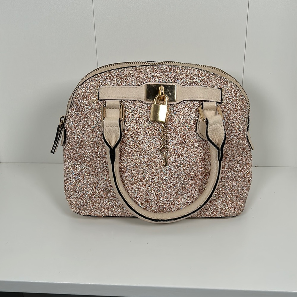 Aldo Glittery Beige Handbag